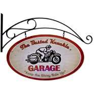 The Busted Knuckle Garage Vintage Motorcycle Flange Sign 