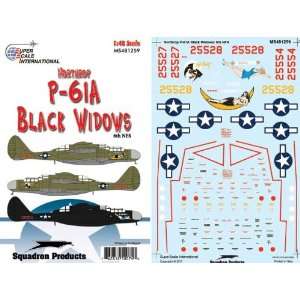   61A Black Widow Nose Art Moonhappy, 6 NFS (1/48 decals) Toys & Games