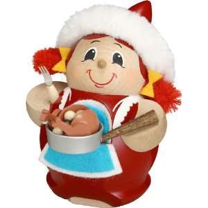 German Smoker Special Figure Mrs. Claus with Goose:  Home 