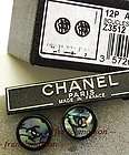   CHANEL 2012 CC Logo Black/Multicol​or Button Charm Stud Earrings NEW