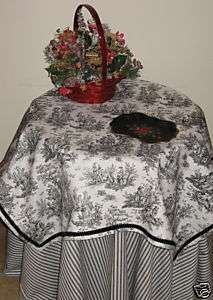 JAMESTOWN * TOILE FABRIC TABLE CLOTH TOPPER  