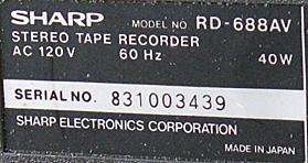 Vintage Sharp RD 688AV Boombox Ghettoblaster Dual Cassette Player 