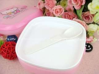 Hello Kitty Pink Plastic Lunch Box Container  
