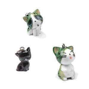  Set of Three, 3D Cute, Cat Phone Charms: Everything Else