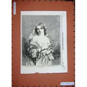   1858 Baxter British Artist Beautiful Woman Victorian: Home & Kitchen