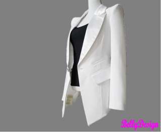 Vintage Peak Power Shoulder Elegant Suit Blazer Jacket  