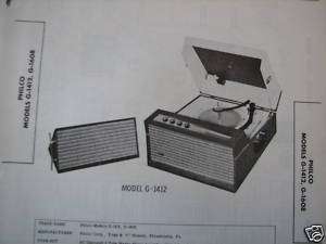 PHILCO G 1412, G 1608, Photofact Repair Manual  