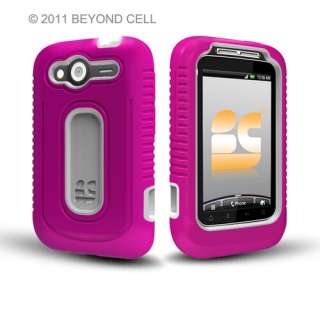 PINK MIX RUBBERIZED SKIN PLASTIC Hard GEL Case Cover FOR HTC WildFire 