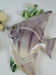 Vintage Enesco Angel Fish 1960s Retro Wall Plaque Hanging Ceramic 