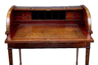 19TH CENTURY ANTIQUE DECORATED CYLINDER ROLL DESK  