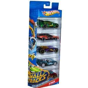 Hot Wheels Wall Tracks   5 Pack Cars : Toys & Games : 