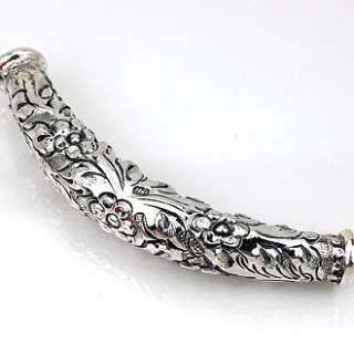HIZE SB128 Thai Sterling Silver ENGRAVED TUBE Bead 65mm  