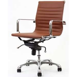   Modern Malibu Mid Back Office Chair, Terra Cota Vinyl: Home & Kitchen