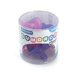   Soothie Newborn Gumdrop Pacifiers   Girls   6 Pack (Pink/Purple): Baby