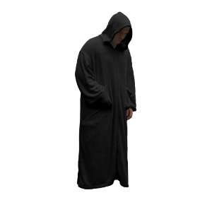    Black Space Rug   Fleece Hooded Dressing Gown: Home & Kitchen