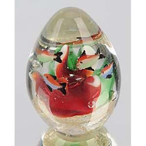   Hand Blown Glass Art   3 Color Mixed Fish Paperweight: Everything Else