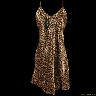 Sensual Animal Leopard Tiger Print Negligee PJ Nightgown Plus 1X 2X 3X 