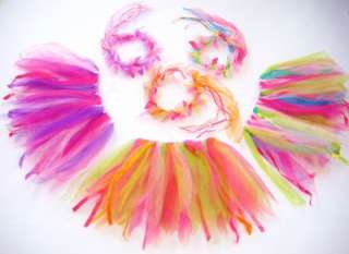Rainbow Halos Dance Pixie Ribbon Flower Girls DressUP  