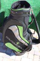 COUTOUR GOLF TRI FIT CUSTOM LEATHER STAFF GOLF BAG W/STRAP & COVER 