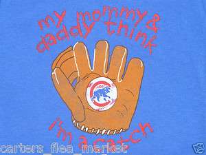 Chicago Cubs T Shirt Mommy & Daddy Think Im A Catch Official MLB 
