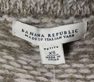 Banana Republic New NWT Petite XS Womens Sweater Grey Italian Yarn 