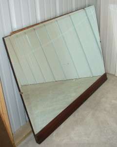 Antique  Beveled Dresser Mirror Wood Frame 44x33  