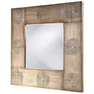   Embossed Aluminum Wrapped Square 40 Wide Wall Mirror