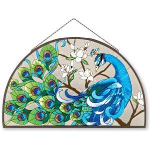   APM301 Peacock Glass Art Panel, 21 1/2 by 13 3/4 Inch: Home & Kitchen