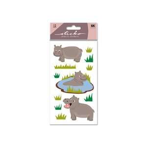  Hippo Glitter Classic Stickers