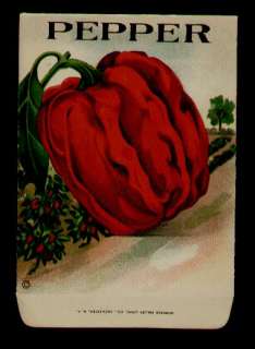 1910s PEPPER ( RED BELL) LITHO SEED PACKET ~L@@K~ MUST SEE   WOW 
