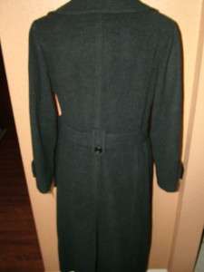   00 Anne Klein Womens Charcoal Belted Double Breasted Wool Coat Size 8