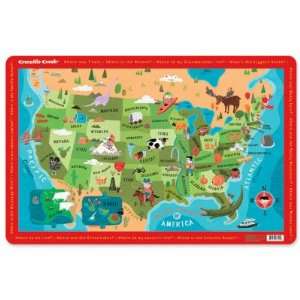  Crocodile Creek Placemat   USA Map Toys & Games