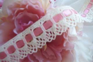 Victorian ~IVORY ~Beading Lace ~Trim~Dolls Crazy Quilt  