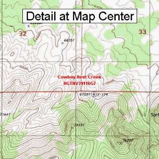 USGS Topographic Quadrangle Map   Cowboy Rest Creek, Nevada (Folded 