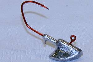 10 pk 1/8 oz Erie Jig Heads Red Sickle Hooks Walleye Bass  