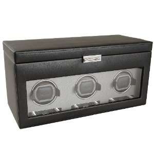   Triple Watch Winder with Cover, Storage and Travel Case Watches