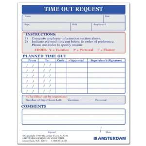  Time Out Request Form   Padded   Min Quantity of 5 Office 