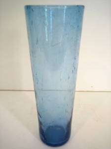 Vtg Light Blue Crackle Chimney Hiball Blenko Glass  