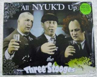 Stooges Bar Sign All Nyukd Up Tin Humor Beer Pub  