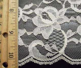 Beige Lace Trimming 1 yd 9 1/2 Double Scallop #24010 Clothing 