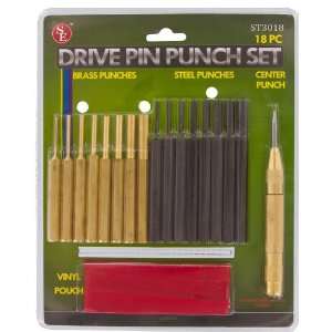  SE 18 pc. Brass and Carbon Steel Drive Pin Punch Set