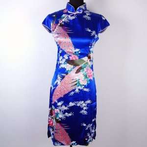  Tone® Elegant Chinese Peacock Cheongsam Embroidery Mini Dress 