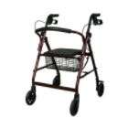  seat black medline deluxe folding rollator with basket and padded seat