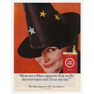   Strike Cigarette Lady Eat Witch Hat Print Ad (17188)
