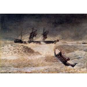   24x36 Inch, painting name Wreck of the Iron Crown, By Homer Winslow