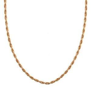  14k Rose Gold 1mm Rope Chain Necklace, 16 Jewelry