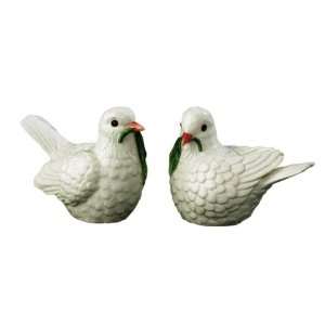  White Peace Love Wedding Dove S/P Salt & Pepper Shakers 