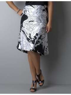 LANE BRYANT   Black and white print skirt customer reviews   product 