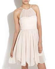 Winter White (Cream) Cream Sparkle Halter Dress  245724912  New Look