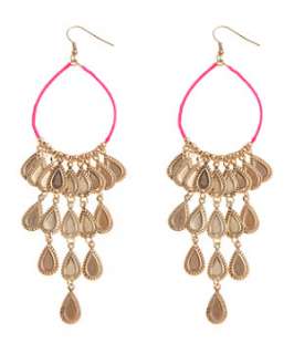 Fuscia (Pink) Teardrop Neon Wrap Hooped Earrings  249965777  New 